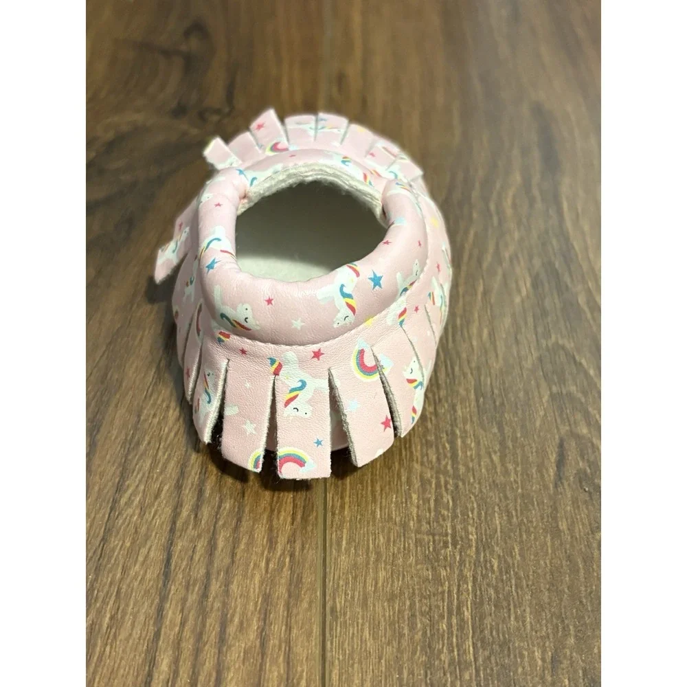 Unicorn Dreams Pink Unicorn Rainbow Moccasin Baby Shoes US 4 12-18 Months